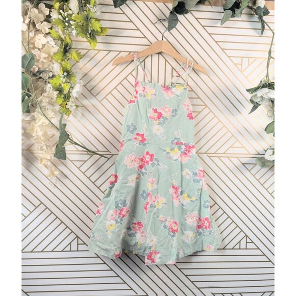 Ralph Lauren Polo Pink Floral Hour Glass Turquoise Green Dress Pocket SZ 6 READ - Picture 1 of 7